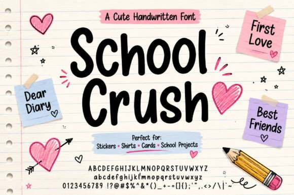Discover School Crush: A Handwritten Font with Youthful Charm