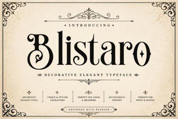 Elegant Blistaro: A Decorative Serif Font