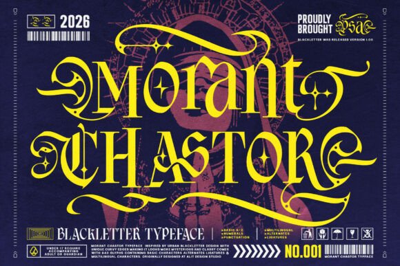 Embrace the Dark Elegance: Morant Chastor, a Modern Gothic Typeface