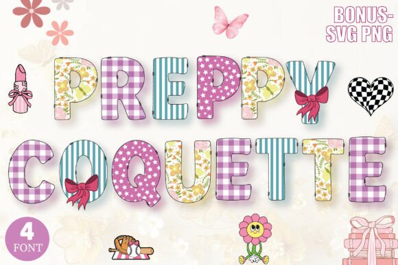 Enhance Your Designs with the Preppy Coquette Decorative Font Bundle