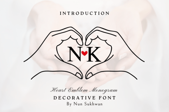 Heart Emblem Monogram: A Decorative Font