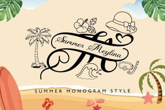 Summer Meylina Monogram: A Tropical Elegance for Your Creative Projects
