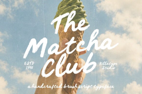 The Matcha Club: A Bold Handwritten Brush Font