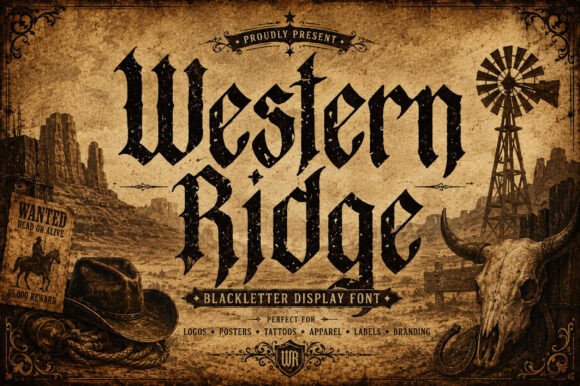 Western Ridge: A Bold and Authentic Rustic Font for Your Creative Projects